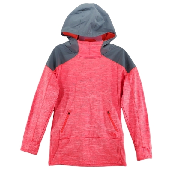 North Face Dynamix Hoodie Womens S Pullover Coral Heathered Gray Jacket - Picture 1 of 13